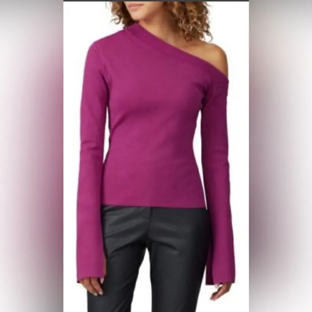 SOLACE LONDON Asymmetric Neckline Top Size 4